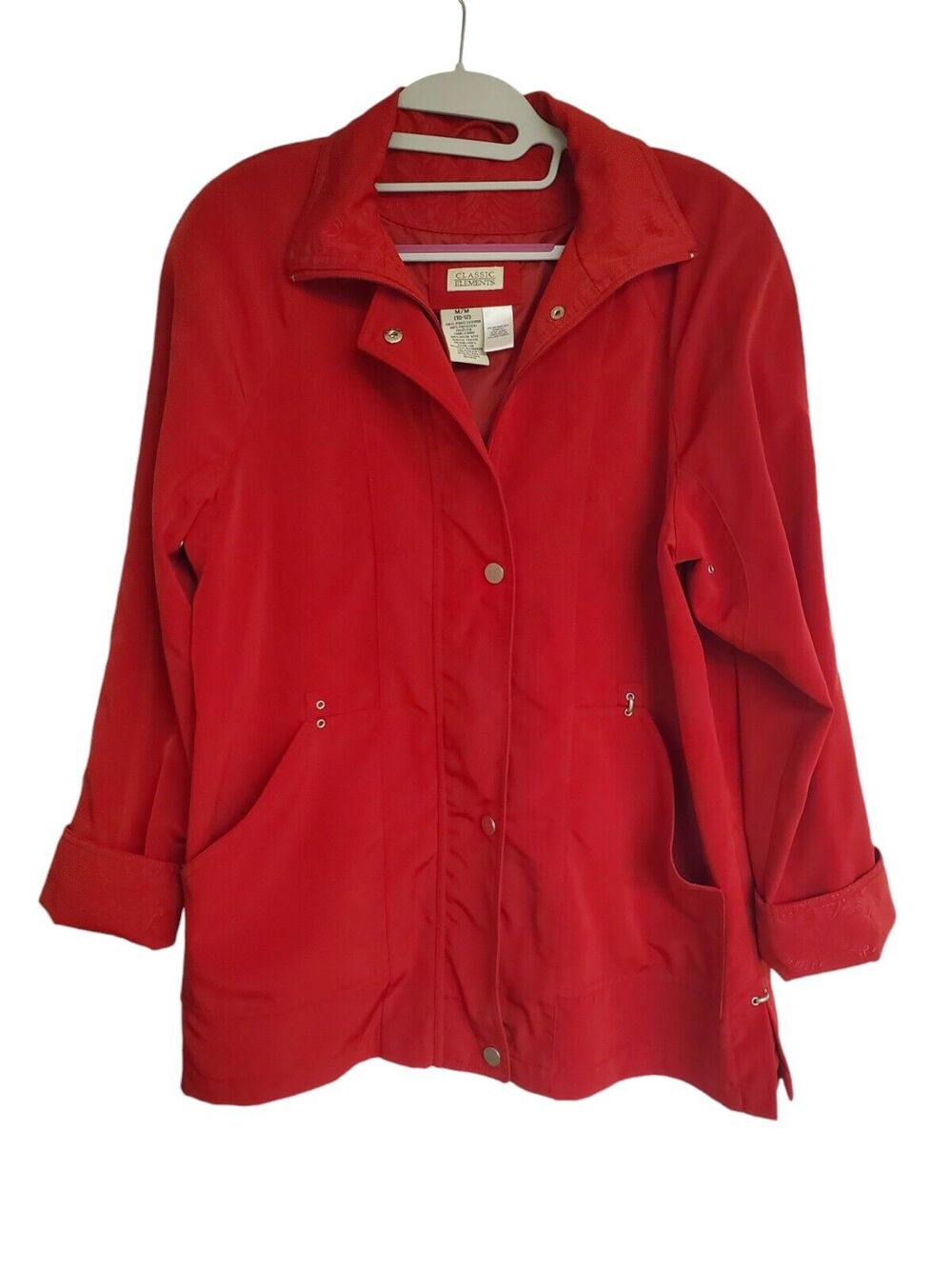 Women's Classic Elements Red Lightweight Jacket w/ Paisley Trim | Size Medium
